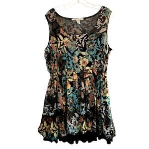 American Rag Cie OX Black Women's Sleeveless Maxi Sun Dress Plus Size 14W 16W